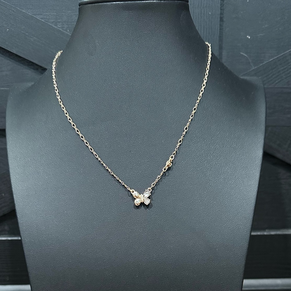 Goldstone butterfly necklace with earrings set